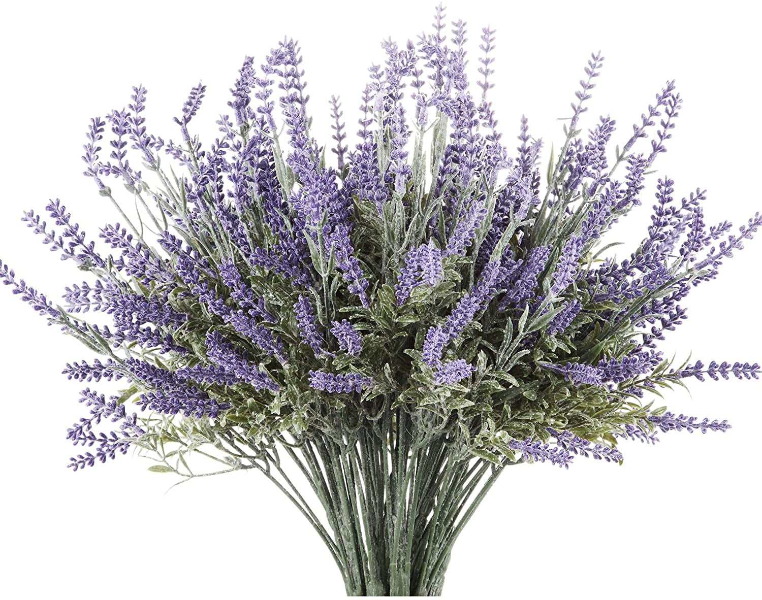 Bundles Artificial Lavender Flowers Outdoor Fake Plants Faux Decoration Set 