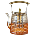 thumbnail image 1 of Hammer Beam Pot Copper Handle Retro Boiling Teapot Large Kettle Capacity Large Hole Pot High Borosilicate Glass Teapot,1 x glass teapot, 1 of 9