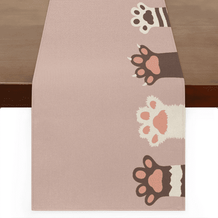 

Qzaxky Table Runner Boho Table Runner Dog Cat Animal Paws Bohemian Boho Outdoor Table Runner Decoration for Indoor Outdoor Home Dinner Party Wedding Decor 13 x 60 Inch