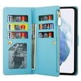 thumbnail image 4 of Jiahe Cover Samsung Galaxy S23 Ultra Wallet Case,Bling Glitter Flip Leather Magnetic Stand Zipper Purse with Card Slot Wrist Strap Shockproof  Protection Cover,Skyblue, 4 of 9