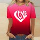 thumbnail image 5 of Camisetas Casuales de Mujer Día de San Valentín Impreso Cuello Tripulado Manga Corta, Top de Moda para la Fiesta Y Diario, 5 of 9