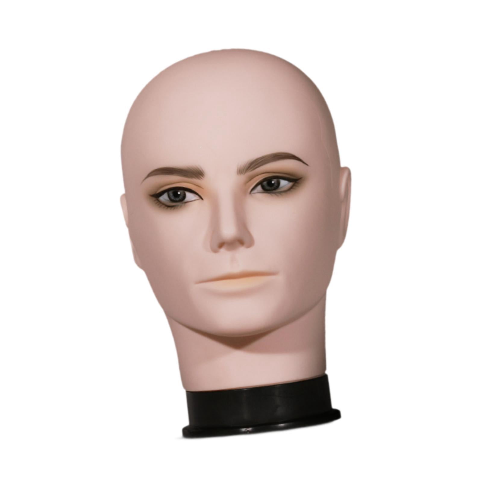 Stgfyxgs Male Bald Mannequin Head Manikin Head,Professional,Smooth,Stable Base Hat Display Rack Holder for Making Styling
