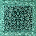 thumbnail image 1 of Ahgly Company Machine Washable Indoor Square Persian Turquoise Blue Traditional Area Rugs, 7' Square, 1 of 4