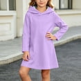 thumbnail image 6 of XYAIYT Long Sleeve Dresses for Girls Solid Color Long Sleeve Knee Length Dress Comfy Lightweight Kids Clothes, 6 of 6