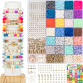 thumbnail image 1 of Kit de Fabricación de Pulseras para Principiantes Navidad 6000 Piezas Cuentas para Hacer Joyas Árbol de Navidad Copo de Nieve Encantos de Pan de Jengibre Cuentas de Arcilla Verde Roja Cuentas Espaciad, 1 of 4
