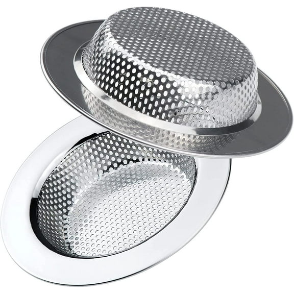Tutuviw Kitchen Sink Strainer 2 Pack-Sink Strainer Stainless Steel Material Drain Basket Strainer Anti Clogging Mesh Drain Strainer for Kitchen Sinks Drain, 2.8" Diameter（2 Pack）