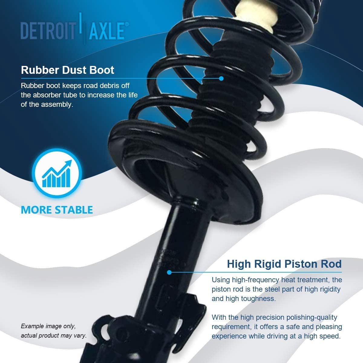 Detroit Axle - Rear Struts Sway Bars for 2004-2006 Toyota Camry Solara Lexus ES330 2004 2005 2006 Complete 2 Struts w/Coil Springs + 2 Rear Sway Bar Links Replacement Ready Struts Assembly
