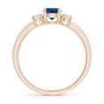 thumbnail image 2 of Angara Natural 0.6 Ct. Blue Sapphire with Diamond Classic Ring in 14K Rose Gold for Women (Ring Size: 3), 2 of 12