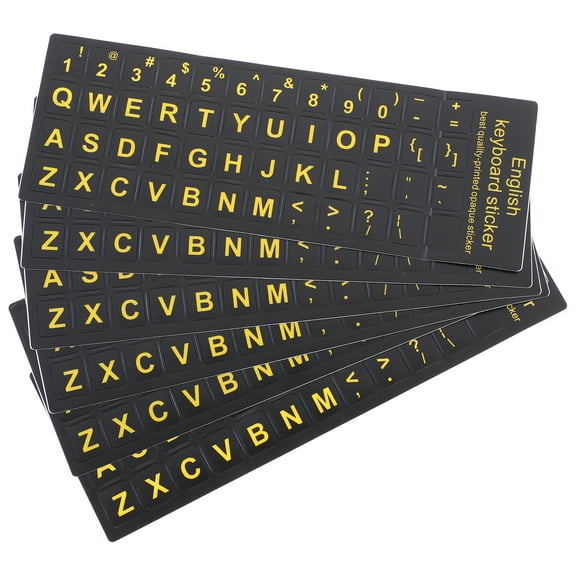 6 Sheets Universal English Keyboard Stickers Laptop Covers for US Letter Decals Computer Pvc Material