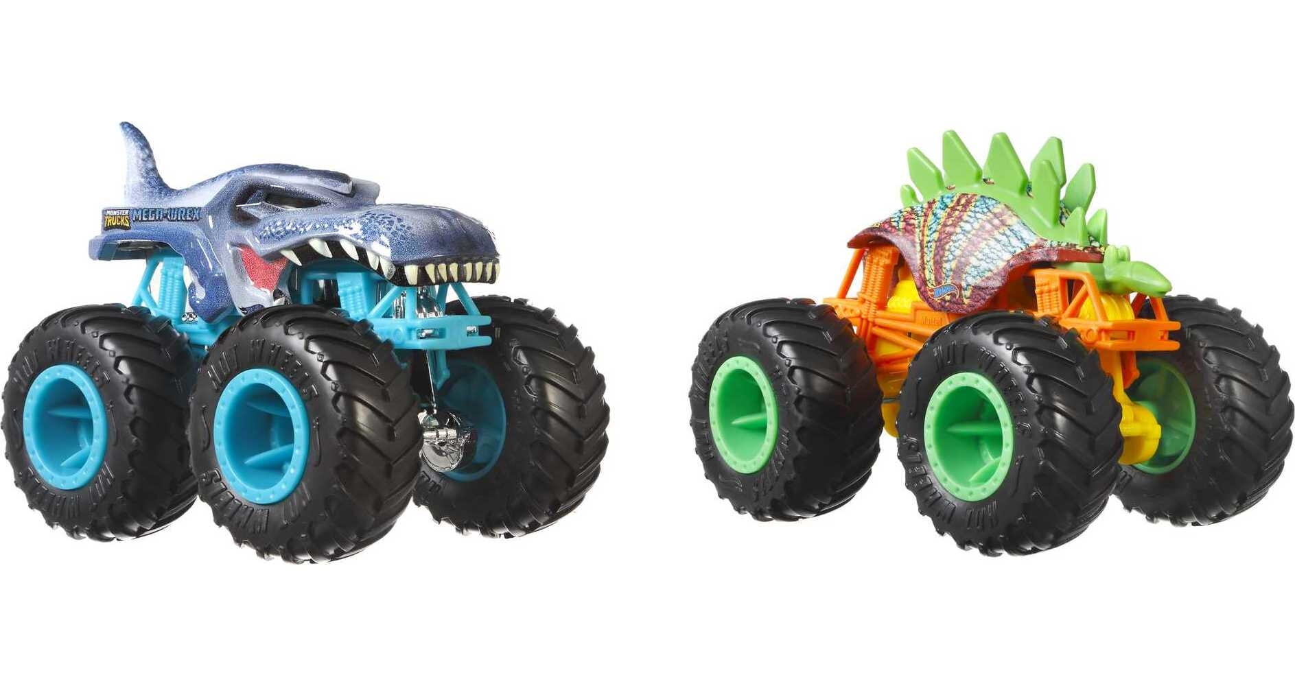 Hot Wheels Monster Trucks Demolition Doubles MOTOSAURUS vs. MEGA WREX 1:64  Scale Vehicle 2-Pack - The Toy Barn