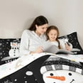 thumbnail image 4 of Feelyou Christmas Snowman Twin Bedding Sets 7-Piece, Winter Wonderland Landscape Bedding Comforter Set, Let It Snow Reversible Sheet Sets, Ultra Soft Home Decor, 4 of 7