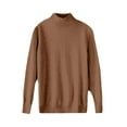 thumbnail image 4 of Women's Turtleneck Shirts Knit Pullover Sweater Long Sleeves Tops Midweight Thermal Underwear Blouse Khaki M, 4 of 6