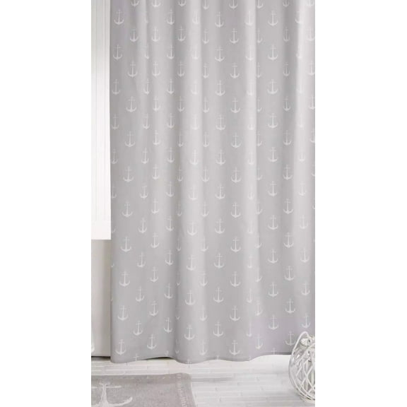Nautical Shower Curtain For Bathroom Decor Beach Ocean Anchor 100% Polyester