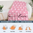thumbnail image 6 of Valentines Day Decorative Throw Blanket Pink Love Heart Throw Blanket Girlfriend Wife Couple Gift Blanket for Couch Sofa Bed Soft Lightweight Fleece Blankets and Throws 50x60, 6 of 6