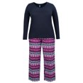 thumbnail image 2 of Fruit of the Loom Women's Beyond Soft Long Sleeve Waffle Top and Flannel Bottom Pajama Set, Sizes S-4X, 2 of 9