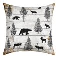 thumbnail image 2 of Woodland Animals Pillow Covers,Bear Elk Deer Cushion Covers Rabbit Wolf Fox Goat Rustic Wildlife Moose Throw Pillow Covers 22x22 Inch Vintage Farmhouse Decor, 2 of 7