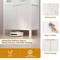 thumbnail image 3 of Fluted Arched Kitchen Pantry Storage Cabinet,71" Tall Cabinet with 2 Glass Doors,Freestanding Modern 2 Doors Cabinet with Adjustable Shelves for Kitchen,Living Room,Bedroom, 3 of 7