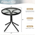 thumbnail image 2 of Ktaxon 18" Square Outdoor Side Table with Tempered Glass Top, Ripple-patterned Courtyard Glass Table, Black, 2 of 7