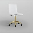 thumbnail image 6 of Briar Clear Acrylic Chair with Stainless Steel Gold Base and Casters (pack of 1), Gold, 6 of 7