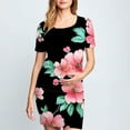 thumbnail image 2 of Taqqpue Women's Maternity Dress Short Sleeve Crew Neck Bodycon Wedding Guest Pregnancy Dresses Printed Fitted Stretch Maternity Clothes Summer Boho Baby Shower Photoshoot, 2 of 6