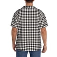 thumbnail image 7 of Goofa Houndstooth Black And White Printed Men's Casual Short-sleeved Shirt,Lightweight Breathable Button-down,Summer Casual men's top,Versatile Fashion shirt-, 7 of 7