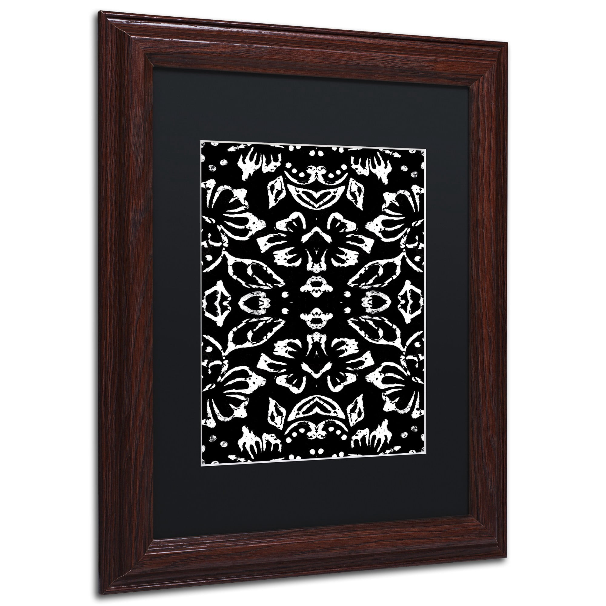 Trademark Fine Art "Black & White Pattern" Canvas Art by Color Bakery, Black Matte, Wood Frame