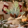 thumbnail image 4 of Artificial Christmas Tree Table Decoration,Mini Snow Dusted Pine with Red Berries Pinecones,Artificial Burlap Wrapped Tabletop Xmas Trees for Home Office Room Holiday Decor, 4 of 7