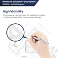thumbnail image 4 of 's Scholastic Triangle - 8 inch - Clear - 45/90 Angle - Plain Edge - Polystyrene - Technical Drawing Tools, Drafting, Architect and Engineering., 4 of 7