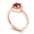 thumbnail image 2 of Clara Pucci 14K Rose Gold Solid Gold Garnet Halo Anniversary Ring for Women - 0.89 cttw Princess Cut, 2 of 8