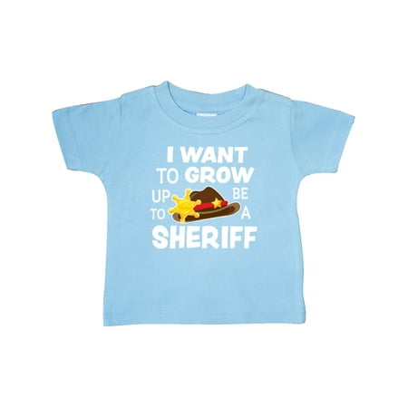 

Inktastic I Want To Grow up To Be A Sheriff Gift Baby Boy or Baby Girl T-Shirt
