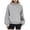 Grey, variant on Hoodie for Women Fall Winter Relaxed Fit Hooded Puff Sleeves Blouson Drop Shoulder Hoody Solid Color Cotton Sweatshirt Top(Beige,L)