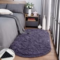 thumbnail image 4 of Soft Area Rugs Shaggy Gray Purple 39 x 63inch Oval Plush Floor Mats Carpet for Bedroom Living Room Nursery Kids Room, 4 of 7
