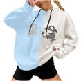 thumbnail image 2 of Puntoco, jersey de invierno para mujer, con capucha, estilo Punk, estampado de costura, manga larga, fino, suelto, informal, con cuello encapuchado, abrigo Puntoco Puntoco-7029, 2 of 5