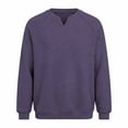 thumbnail image 4 of Aestivo Men's V- Layered Shirt, Long Sleeve Casual Pullover, Textured Top Tee for Casual Work, Purple 4XL, 4 of 6