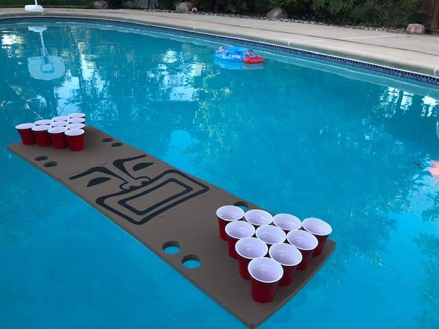 Swimways Floating Pool Pong Party Game Drink Holder 6 Cups Red Foam Toy 
