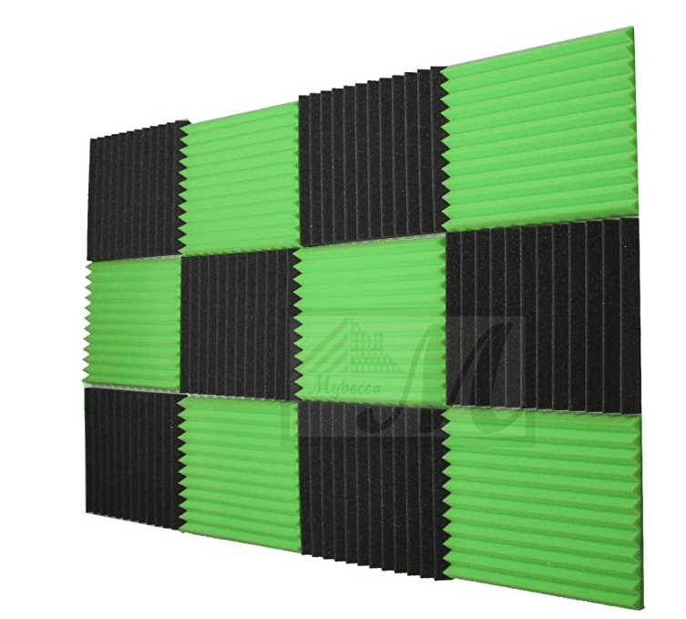 Charcoal Acoustic Panels Studio Soundproofing Foam Wedges Tiles Fireproof 1 X 12 X 12 24 Pack, Black 24 Pack
