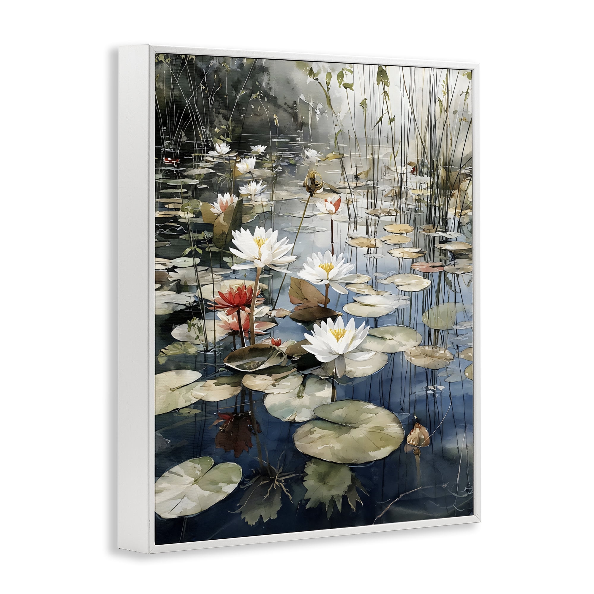Stupell Industries Lily Wonder Pond White Framed Giclee Art, design by Franklyn Gregory