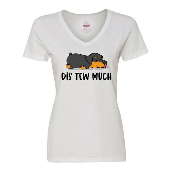 Inktastic Napping Dis Tew Much Rottweiler Women's V-Neck T-Shirt