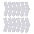 thumbnail image 3 of Glory Max Women's Assorted Colors White Solid Cotton Crew Socks Size 9-11 12 Pairs, 3 of 5