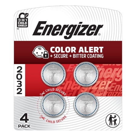 Energizer 2032 Coin Batteries (4 Pack), CR2032 3V Lithium Batteries, Compatible with AirTag and Tile Pro Devices, Key Fobs, Watches and more