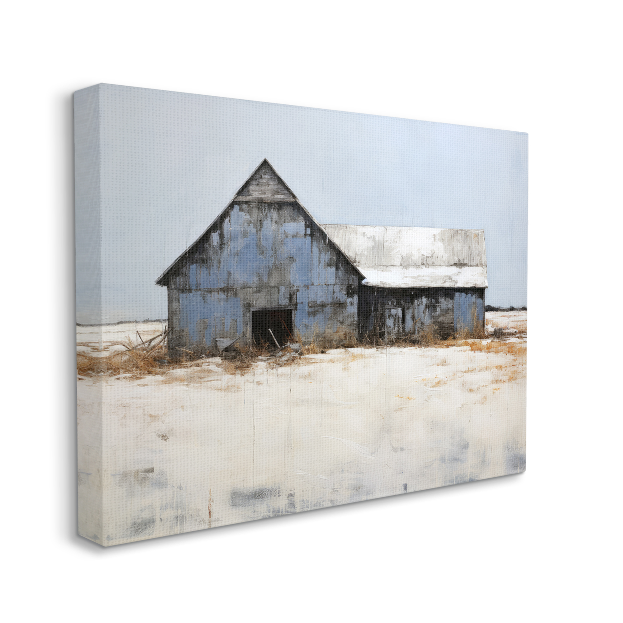 Stupell Industries Winter Country Barn Landscape Painting Gallery Wrapped Canvas Art Print Wall Art, 40 x 30