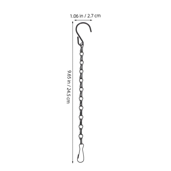WRISTBIQUE 5Pcs Stylish Black Hanging Chains with Hooks for Bird Feeders and Flower Pots
