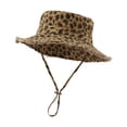 thumbnail image 4 of Unir Outdoor Hiking Leopard Print Bucket Hat for Women, Wide Brim with Windproof Chin Strap, UV Protection Sun Hat, 1 Piece, One Size, 4 of 5