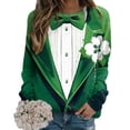 thumbnail image 2 of VBARHMQRT Chandails à Capuche Zippés pour Femmes Femmes T-Shirts de la Saint-Patrick Col Rond Chandail Vert Manches Raglan Chandail à Enfiler Hauts Amples Convenant aux Hauts Habillés, 2 of 5