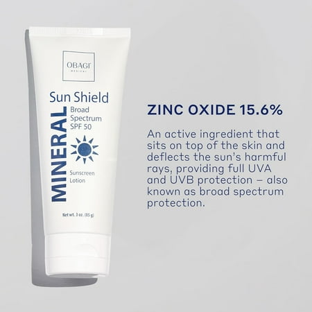 Obagi Sun Shield Mineral Broad Spectrum Sunscreen Lotion SPF 50, 3 oz