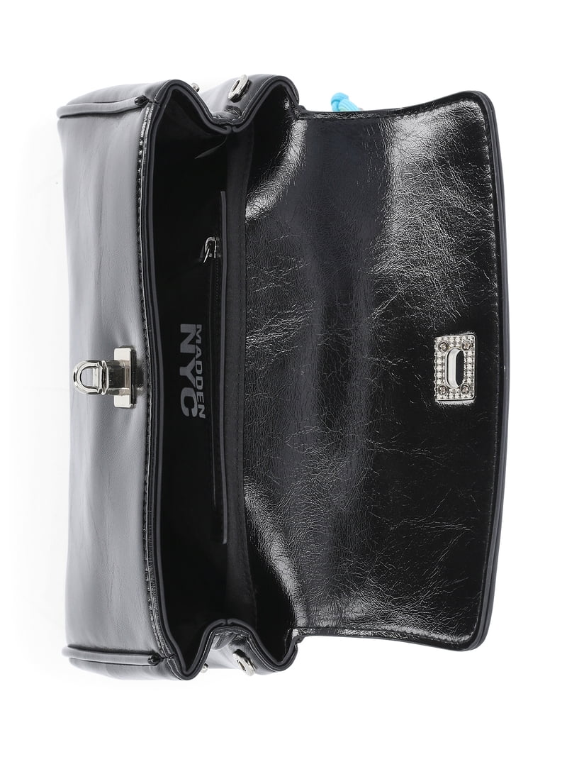 Madden NYC Women's Flap Top Handle Bag, Black - Walmart.com