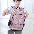 thumbnail image 6 of FORMRS Unisex School Backpack 17" Student Travel Bag with Laptop Compartment, Pastel Pink Marble Pattern, 6 of 7