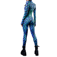 thumbnail image 3 of Michellecmm  Women Halloween Jumpsuit, Digital Print Long Sleeve Zip-Up Bodysuit, 3 of 7