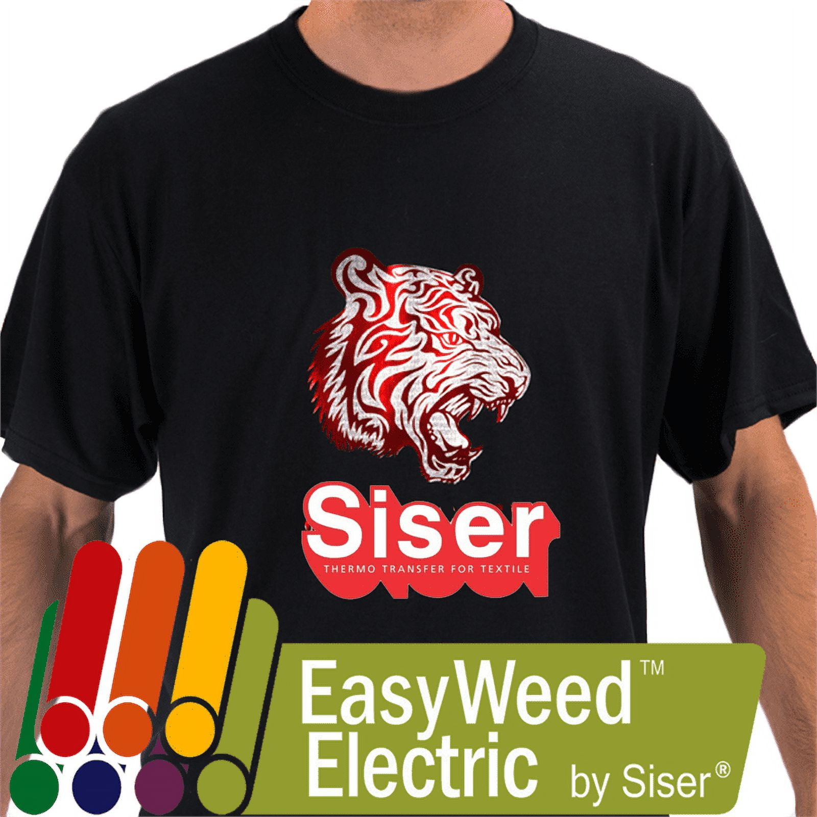 Siser EasyWeed Electric HTV Iron On Heat Transfer Vinyl 12" x 12" 5 Precut Sheets - Cherry Pink