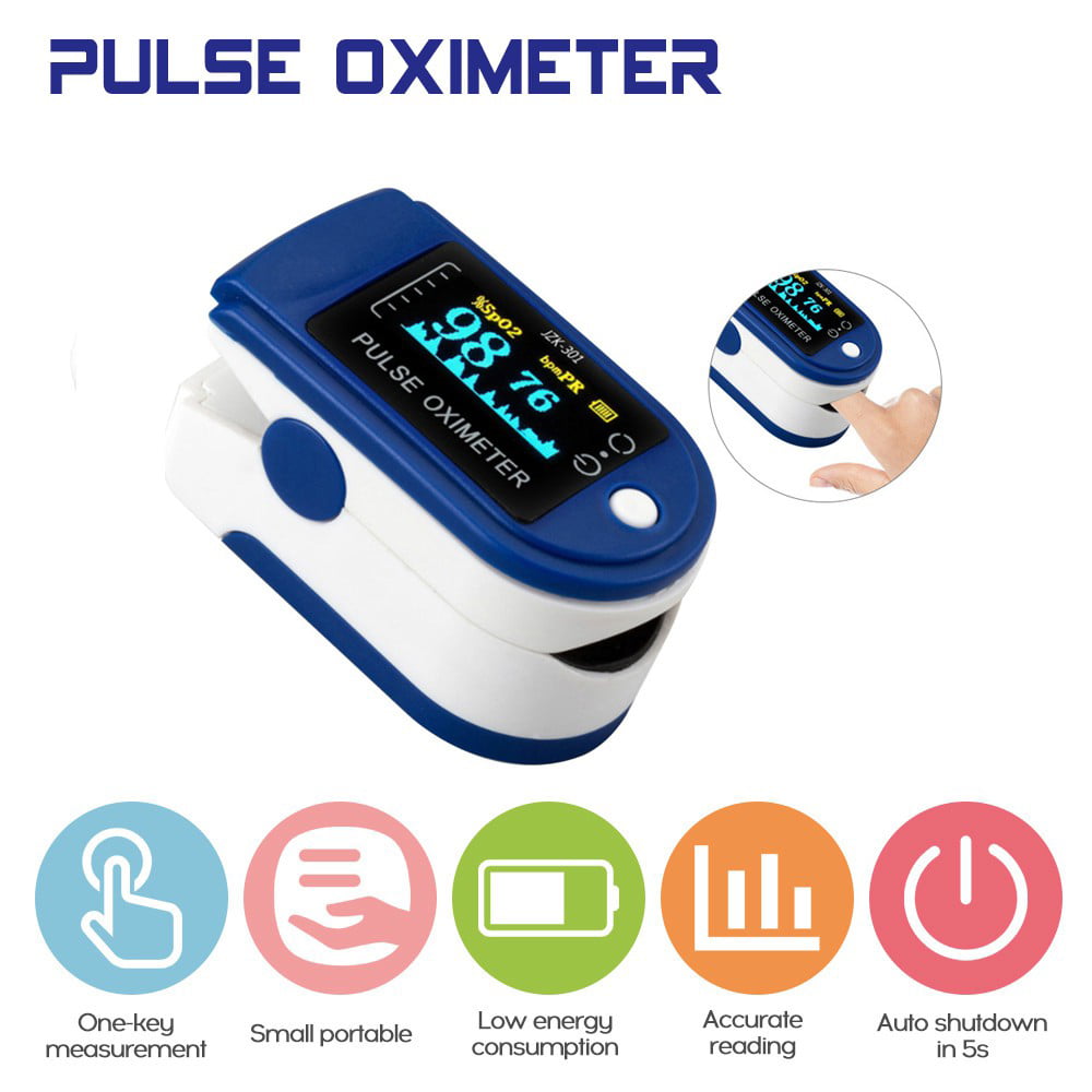 SpO2 Saturation Monitor Heart Rate Monitor Pulse Oximeter Fingertip Blood Oxygen Saturation Portable OLED Digital Display Reading 6 Modes PI Perfusion Index 